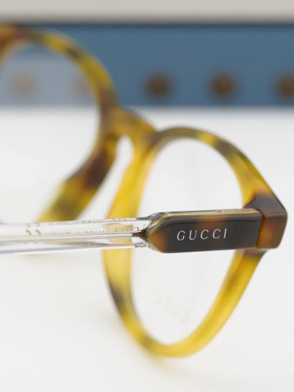 Gucci GG0491O 003 Round Eyeglasses 49mm - Havana / Transparent